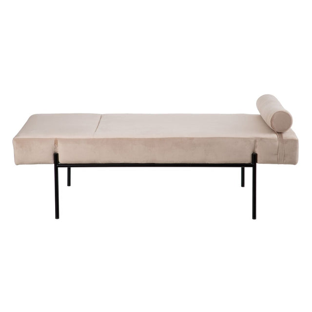 Canapé chaise longue 140 x 59 x 42 cm Beige Métal Bois