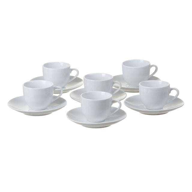 Lot de tasses avec soucoupes 6,2 x 6,2 x 5 cm Porcelaine 6 Pièces