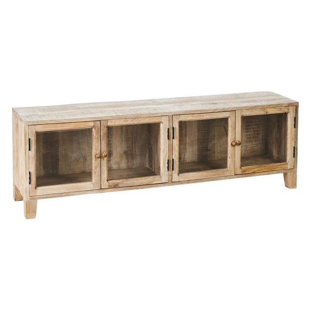 Meubles de télévision 160 x 35,5 x 52,5 cm Blanc Bois de manguier