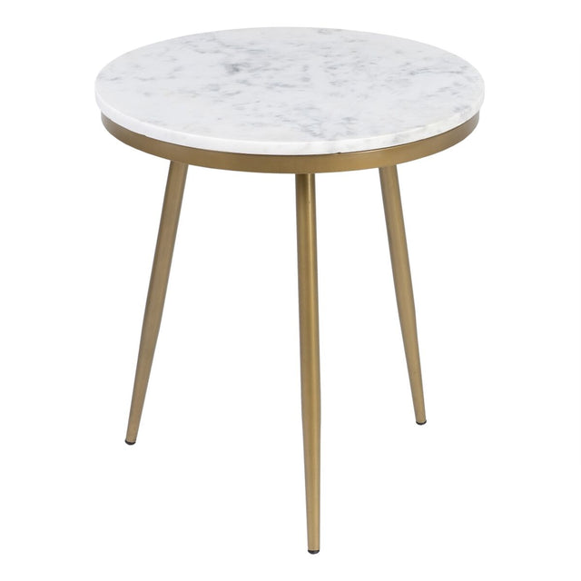 Table d'appoint 50 x 50 x 56 cm Doré Blanc
