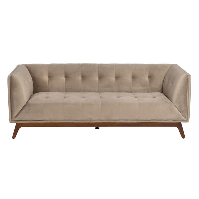 Canapé 198 x 81 x 72 cm Champagne Tissu Synthétique Bois Velours