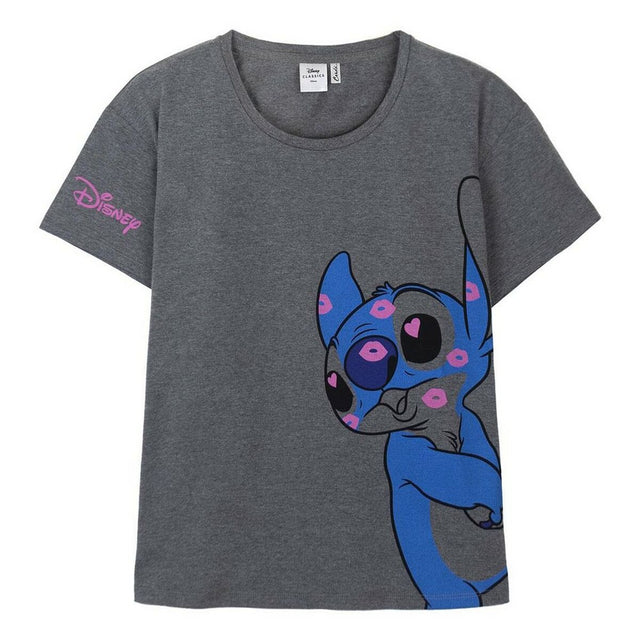 T-shirt à manches courtes femme Stitch Gris foncé
