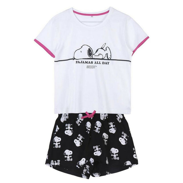 Pyjama D'Été Snoopy Femme Noir Blanc