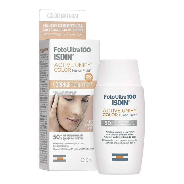 Crème Solaire Avec Couleur Isdin Foto Ultra Active Spf 50 (50 ml)