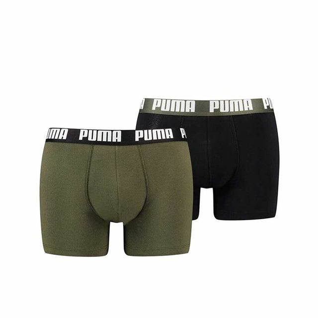 Boxer pour homme Puma Noir Vert 2 Pièces