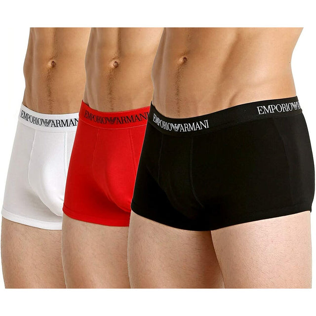 Boxer pour homme Emporio Armani 111610CC722 L Rouge Noir Blanc (Reconditionné A)