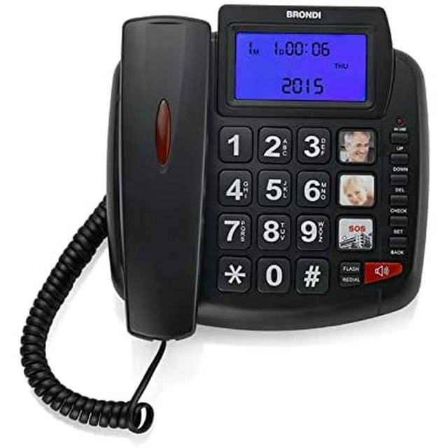 Téléphone fixe Brondi Bravo 90 Noir Écran LCD (Reconditionné A)