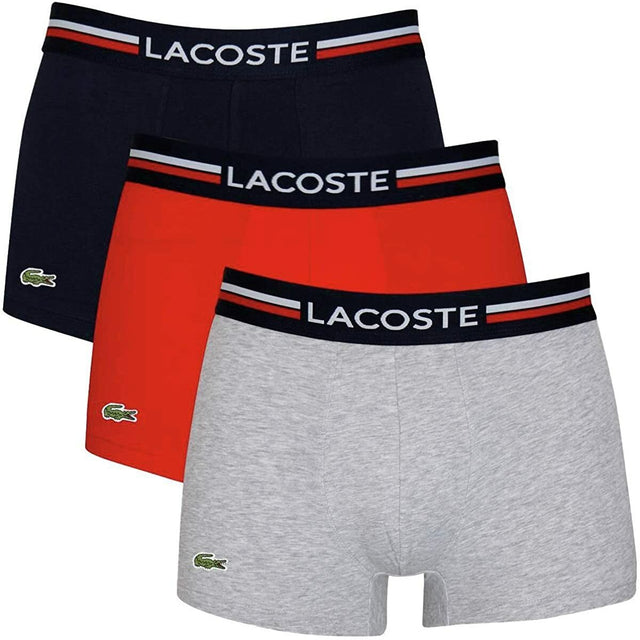 Lot de slips Lacoste 5H3389 Rouge Gris S (Reconditionné A)
