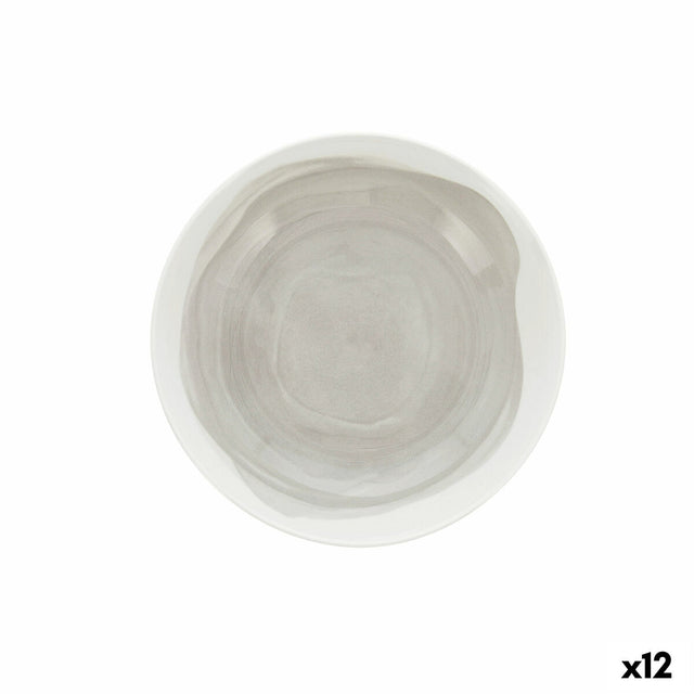 Assiette creuse Bidasoa Etherea Céramique Gris (20 cm) (12 Unités)