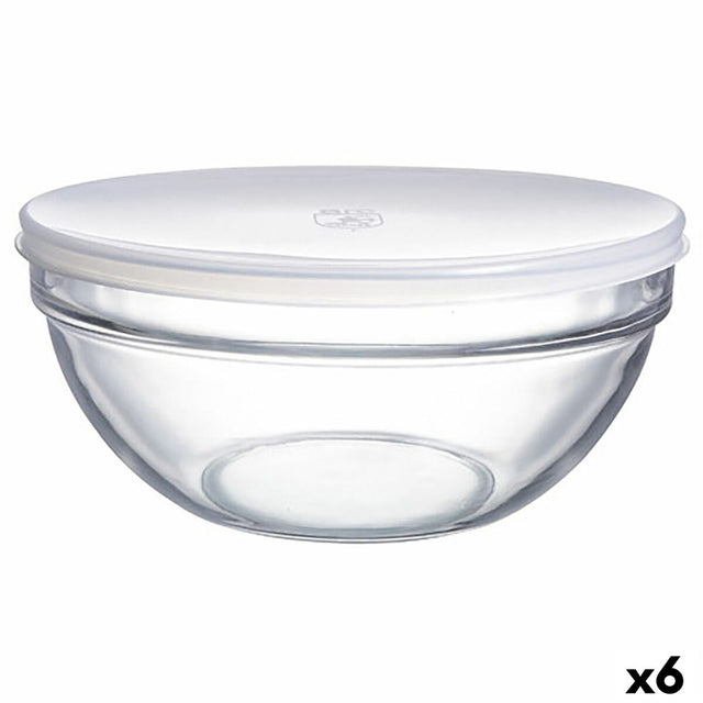 Bol Luminarc Avec couvercle Transparent verre (Ø 17 cm) (6 Unités)