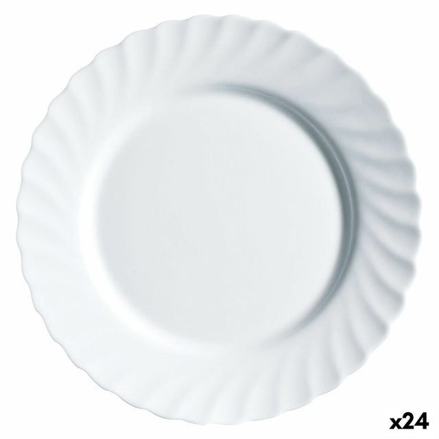 Assiette plate Luminarc Trianon Blanc verre (Ø 24,5 cm) (24 Unités)