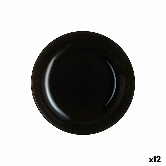 Assiette plate Luminarc Friends Time Noir verre (Ø 17 cm) (12 Unités)