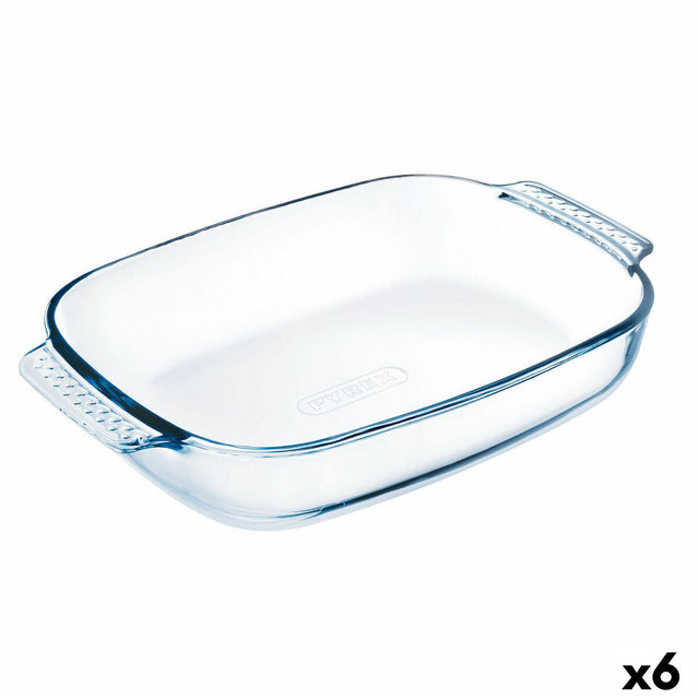Plat à Gratin Pyrex Classic Rectangulaire Transparent verre 35 x 23 cm (6 Unités)