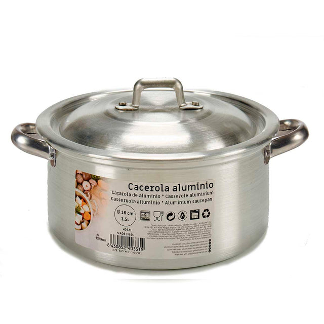 Casserole 1,5 L Argenté Aluminium