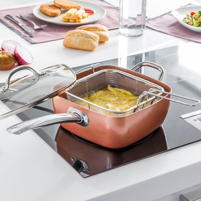Ensemble de Poêle Multifonctions 5 en 1 Copper Coppans InnovaGoods 4 Pièces