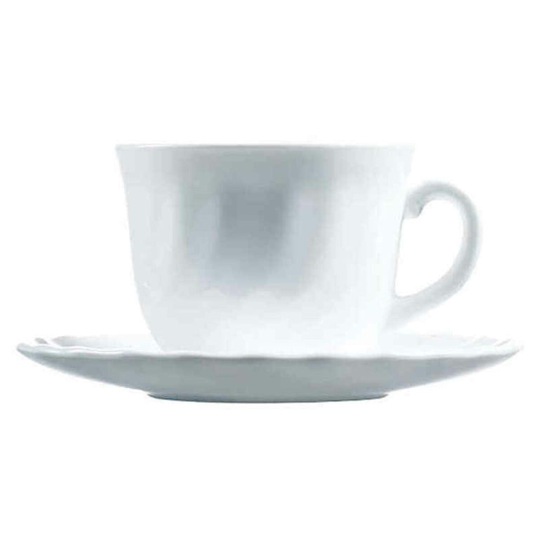 Lot de tasses avec soucoupes Luminarc Trianon (4 pcs) Blanc verre 280 ml 4 Pièces