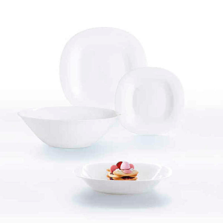 Assietes Luminarc Carine Blanco verre (19 pcs) (6 x 26 cm / 6 x 21 cm / 6 x 19 cm / 1 x 27 cm) (19 pcs)