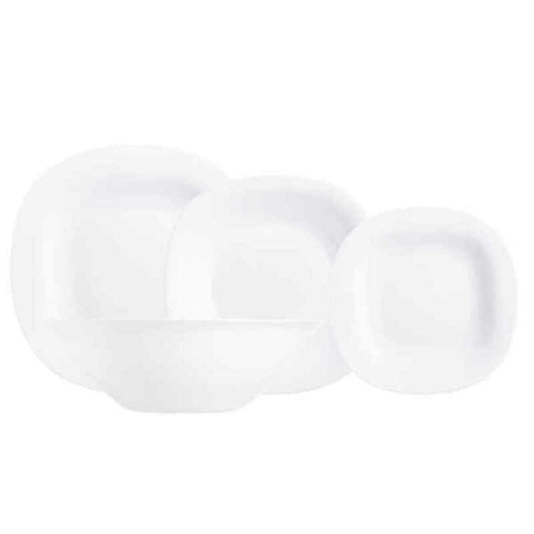 Assietes Luminarc Carine Blanco verre (19 pcs) (6 x 26 cm / 6 x 21 cm / 6 x 19 cm / 1 x 27 cm) (19 pcs)