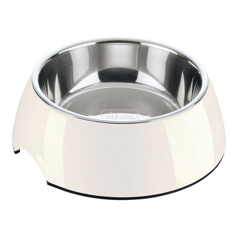 Mangeoire pour chiens Hunter Acier inoxydable Mélamine Blanc (18,5 x 18,5 x 9,5 cm)