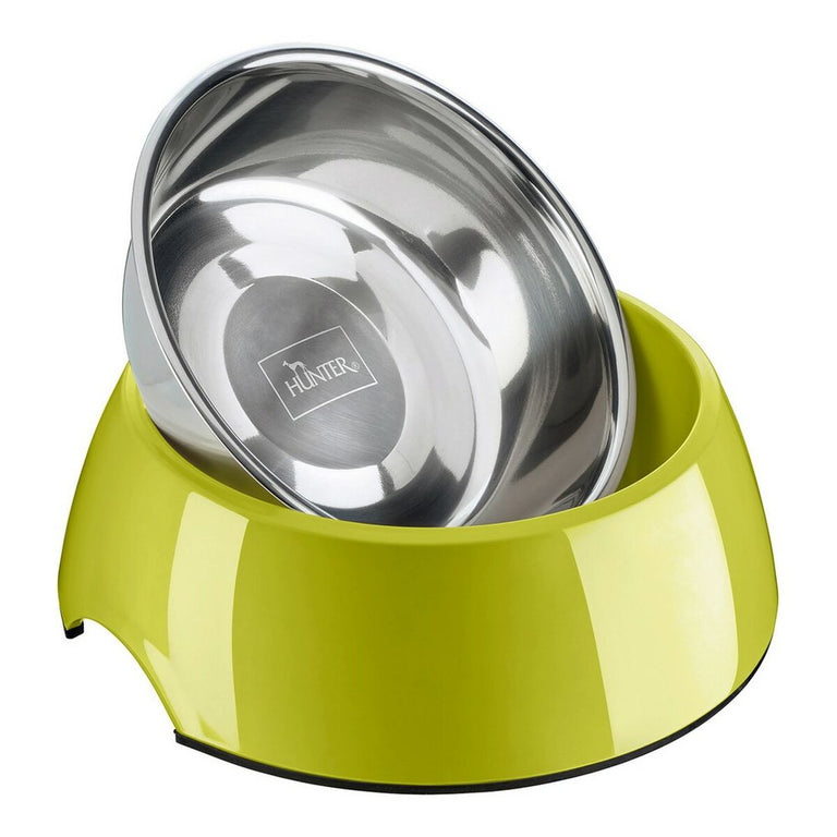 Mangeoire pour chiens Hunter Acier inoxydable Mélamine Vert (18,5 x 18,5 x 9,5 cm)