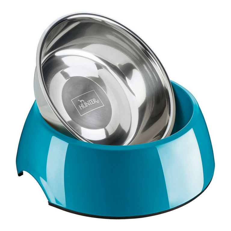 Mangeoire pour chiens Hunter Acier inoxydable Mélamine Bleu (14,5 x 14,5 x 7 cm)