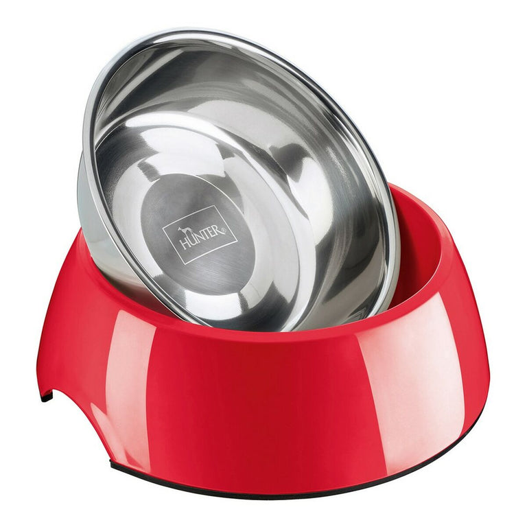 Mangeoire pour chiens Hunter Acier inoxydable Mélamine Rouge (22 x 22 x 11,5 cm)