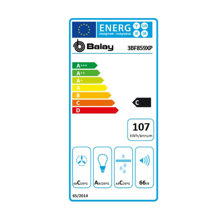 Hotte standard Balay 3BF859XP 86 cm 790 m3/h 66 dB 277W Acier