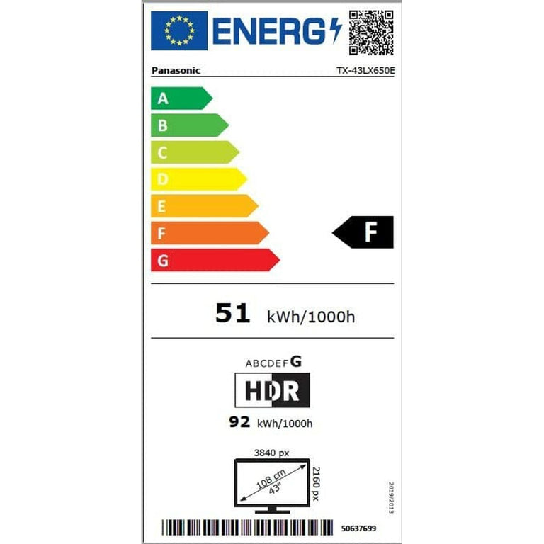 Télévision Panasonic TX43LX650E LED 4K Ultra HD 43" HDR10 HbbTV