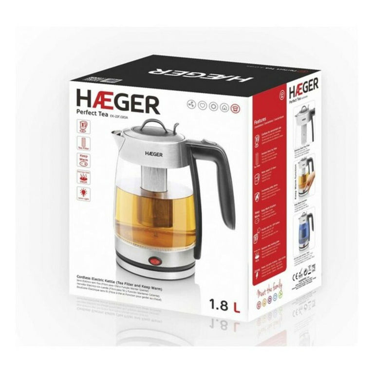 Bouilloire et Théière Haeger EK-22F.020A Acier inoxydable Blanc 2200 W