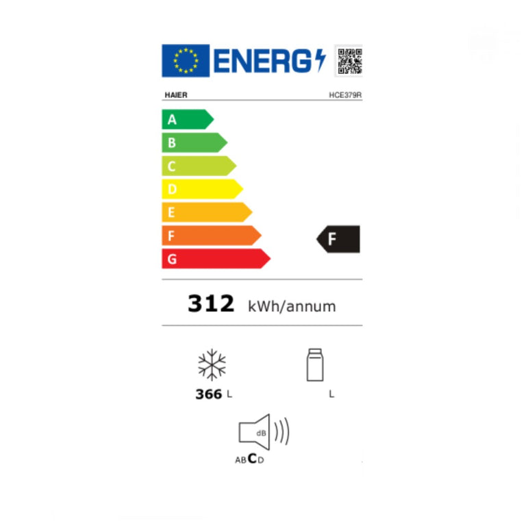 Congélateur Haier HCE379F 84,5 x 124 x 74,5 cm 366 L Blanc