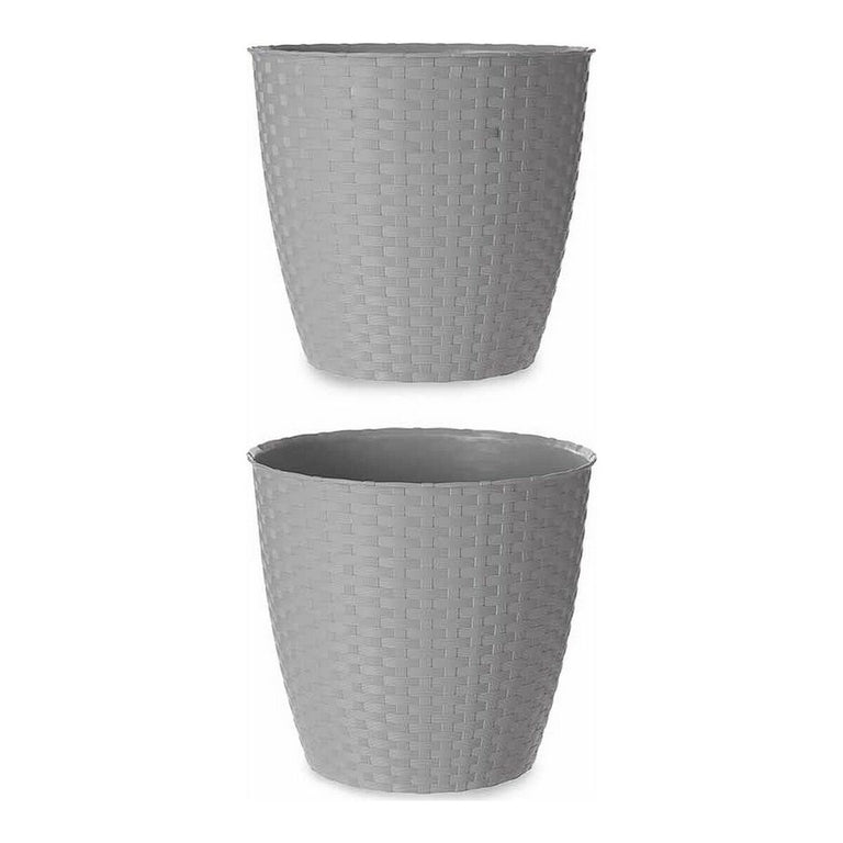 Pot Stefanplast 3872124 24 x 22,3 x 24 cm Gris Plastique