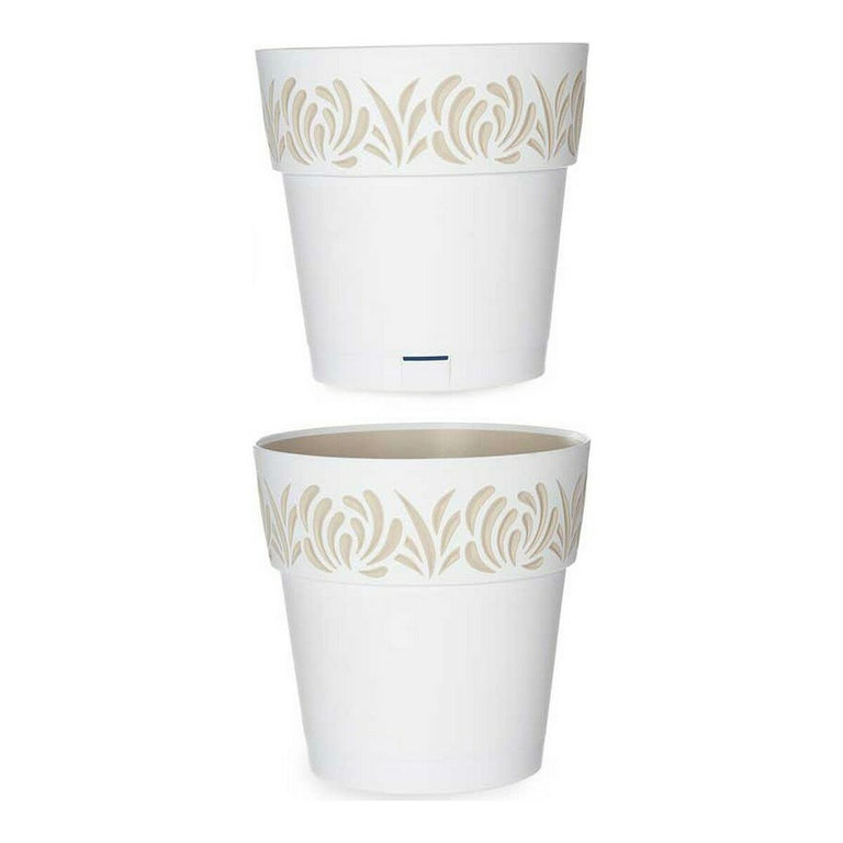 Pot auto-arrosant Stefanplast Gaia Blanc Beige Plastique 25 x 25 x 25	 cm