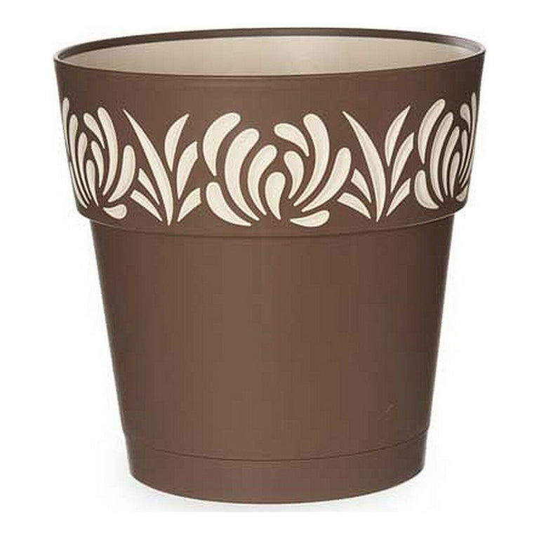 Pot auto-arrosant Stefanplast Gaia Marron Plastique Vanille 25 x 25 x 25	 cm