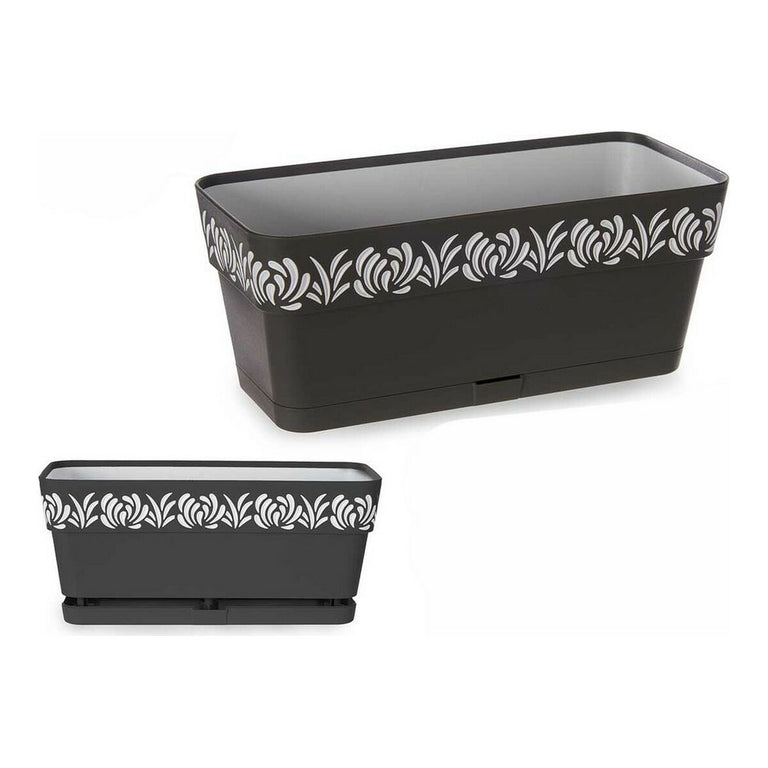 Jardinière auto-arrosante Stefanplast 3919229 Anthracite 13,3 x 12,3 x 29,3 cm Gris Plastique