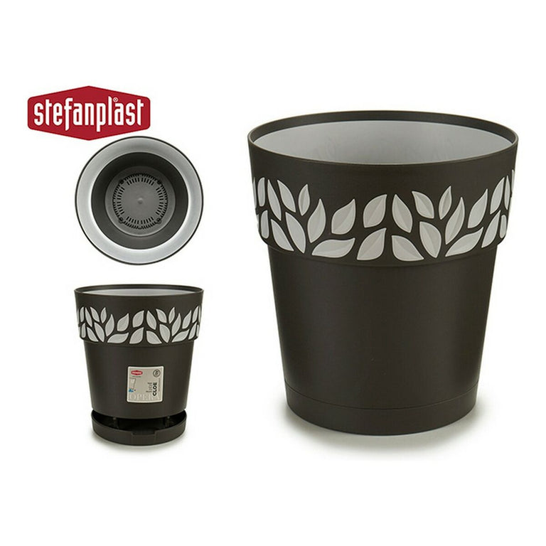 Cache-pot Stefanplast STF815 Gris Anthracite Plastique 19 x 19 x 19 cm