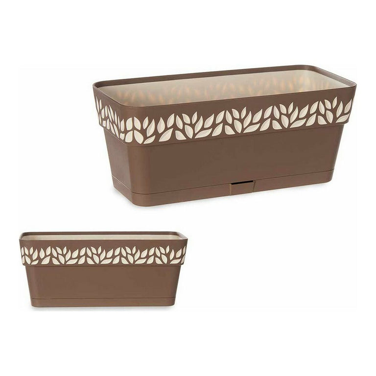 Jardinière auto-arrosante Stefanplast Cloe Marron 13,3 x 12,3 x 29,3 cm Beige Plastique