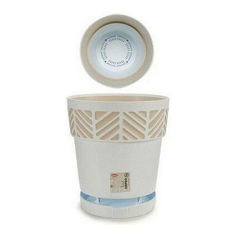 Cache-pot Stefanplast STF833 Beige Blanc Plastique 25 x 25 x 25	 cm