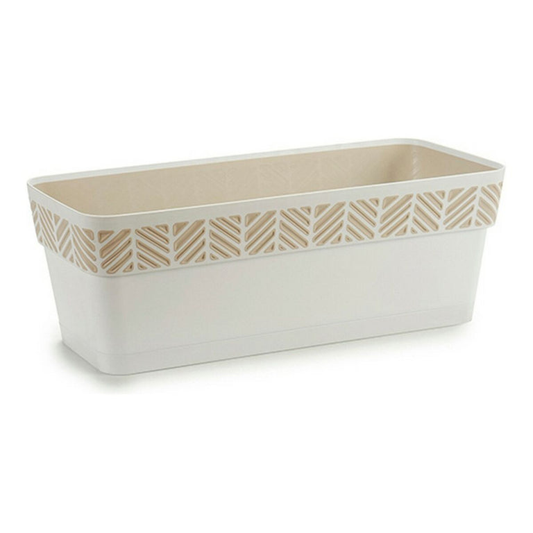 Jardinière Stefanplast STF841 Beige Blanc Plastique