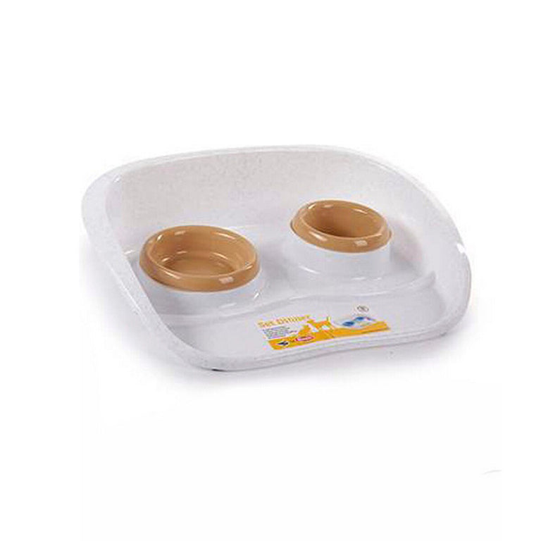 Mangeoir pour animaux Double Stefanplast Plastique 34 x 11 x 46,5 cm