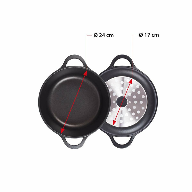 Casserole avec Couvercle Valira BLACK IND 24CM Ø 24 cm