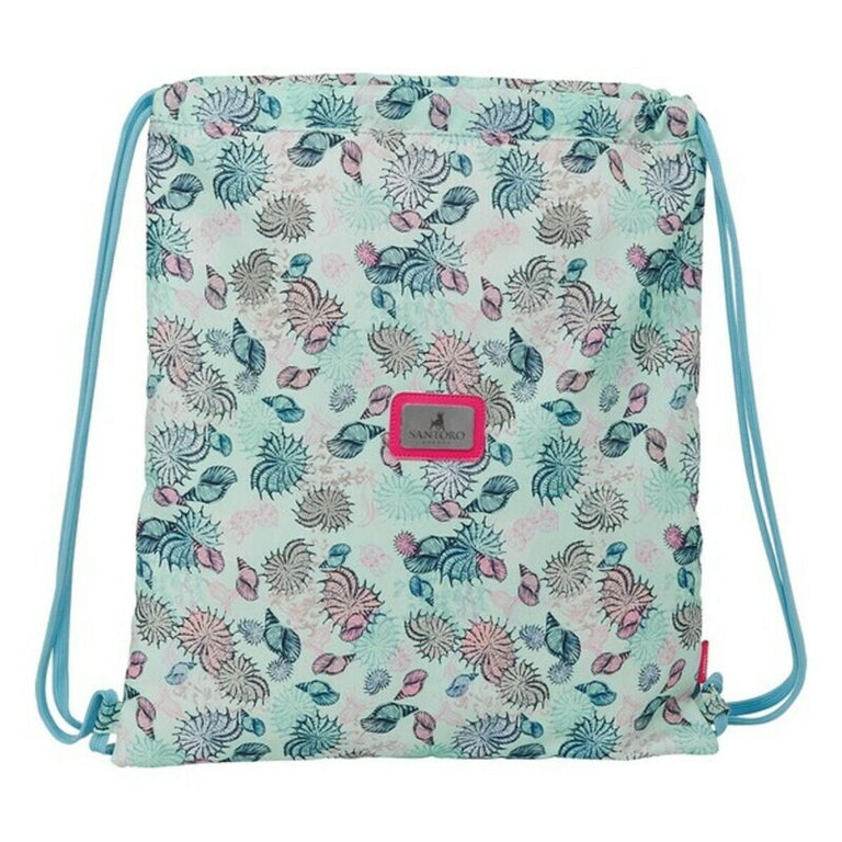 Sac à dos serré par des ficelles Santoro M196 Bleu Vert