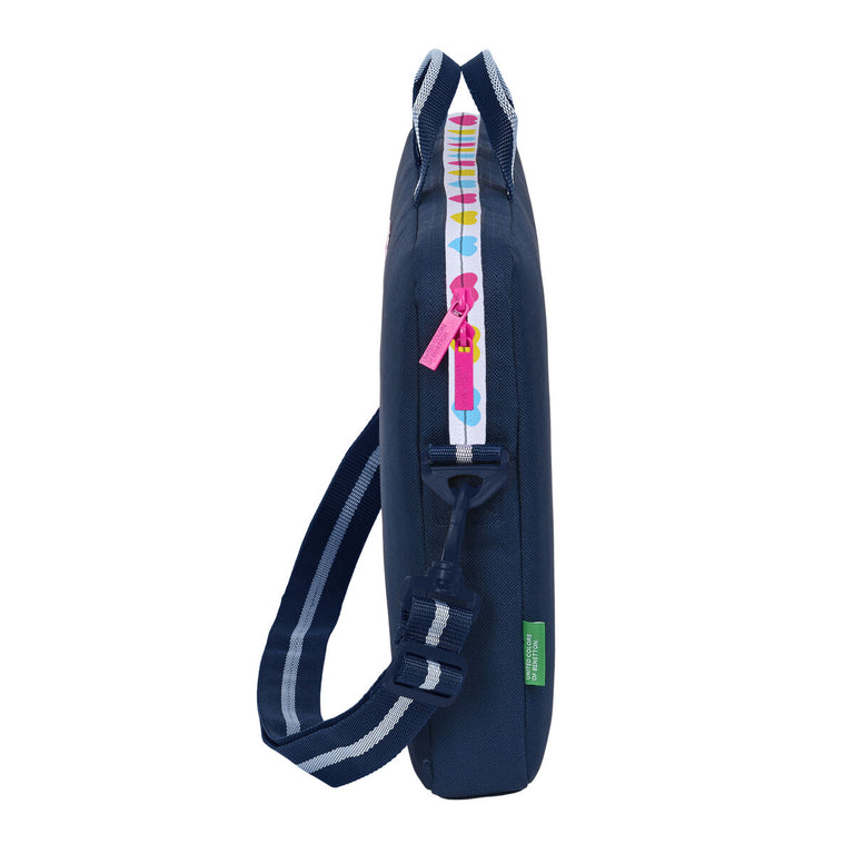 Housse pour ordinateur portable Benetton Love Blue marine (40 x 27 x 4 cm)