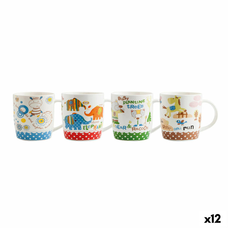 Tasse Quid Go Peques Céramique Multicouleur 330 ml (12 Unités) (Pack 12x)