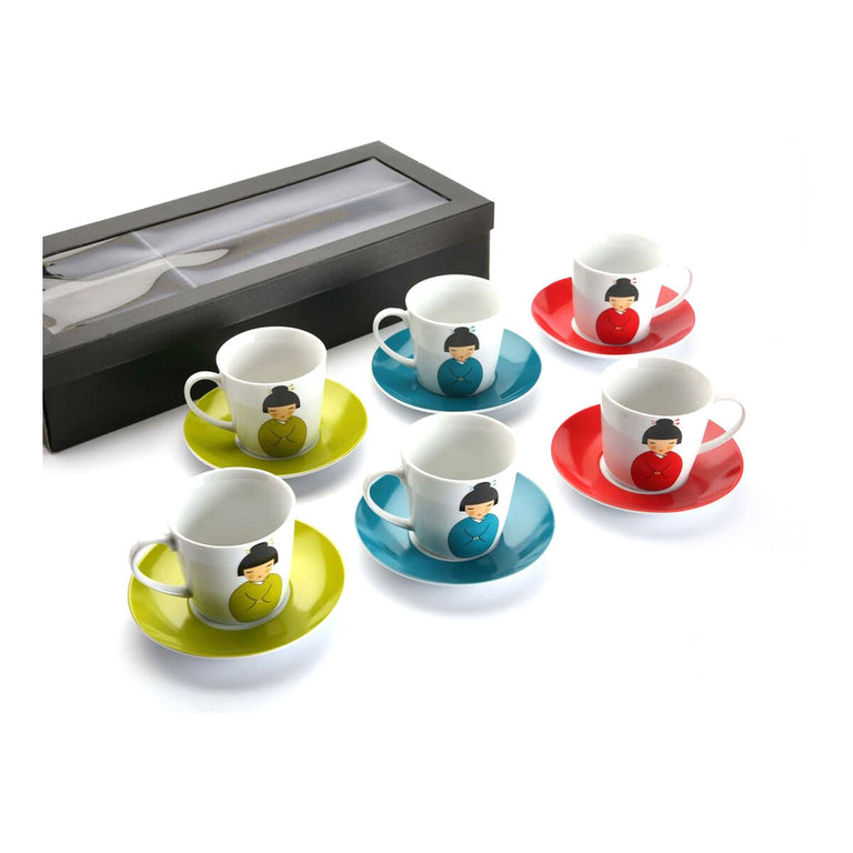 Lot de tasses avec soucoupes Versa Japonais Porcelaine (12 pcs)