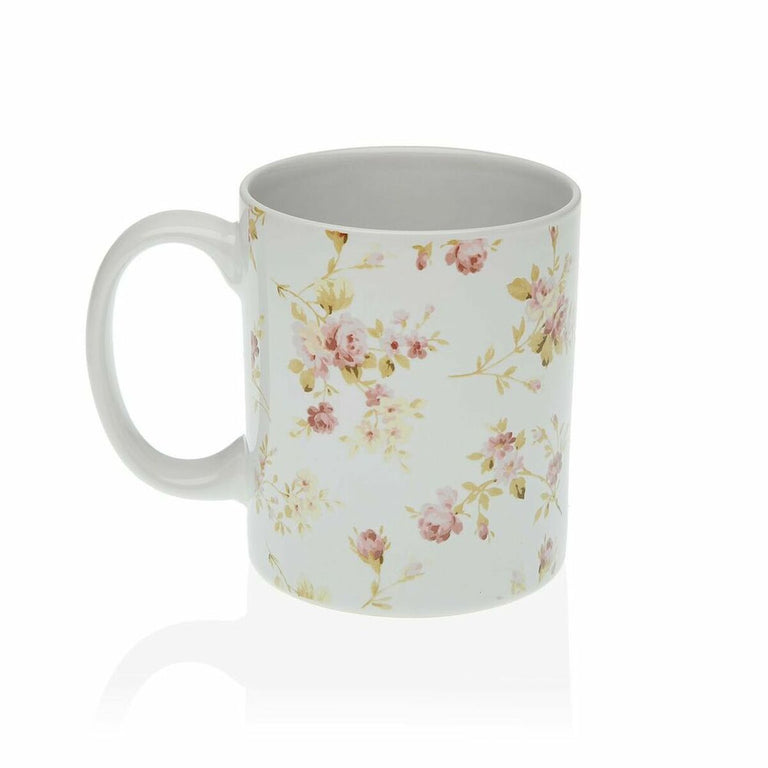 Tasse mug Versa Maggie Fleurs Porcelaine (8 x 9,5 x 12 cm)