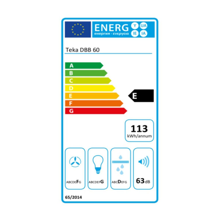 Hotte standard Teka DBB60 N 60 cm 380 m3/h 60 dB 195W