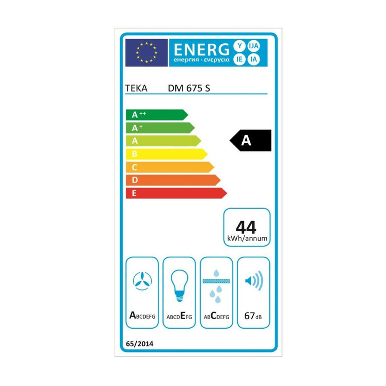 Hotte standard Teka DM675S 60 cm 603 m3/h 67 dB 278W