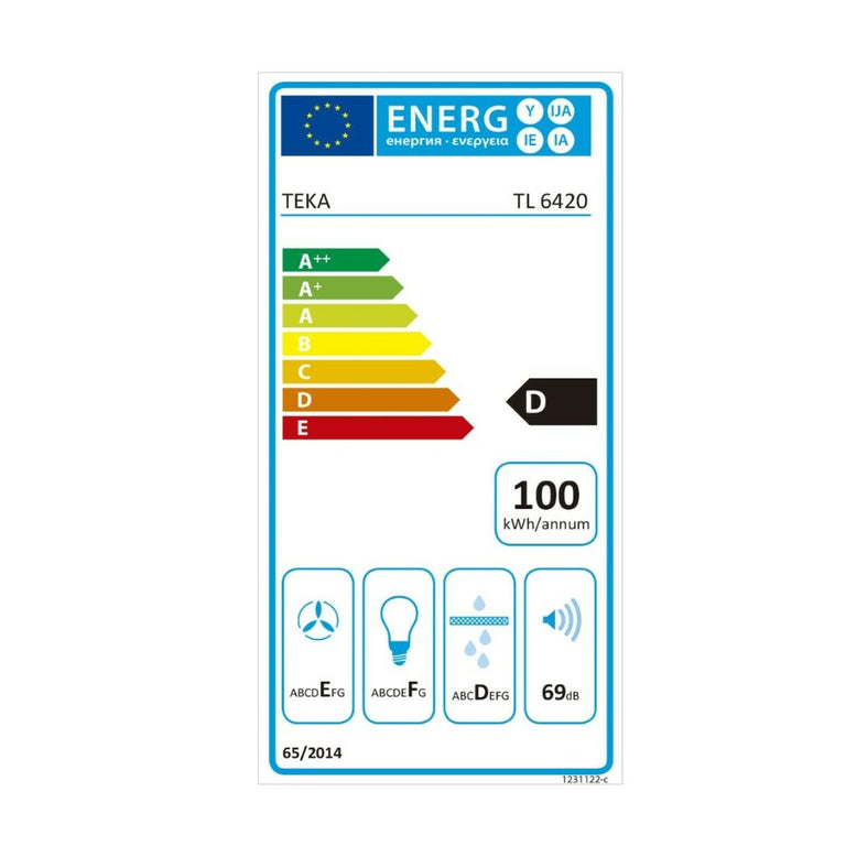 Hotte standard Teka TL6420W 60 cm 354 m3/h 69 dB 286W