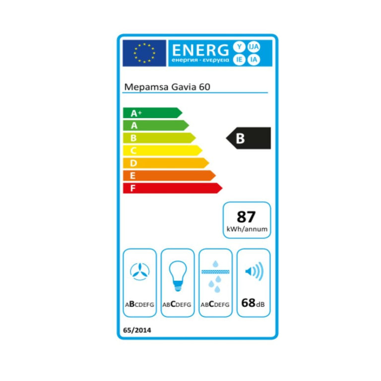 Hotte standard Mepamsa 320.0528.013 60 cm 740 m3/h 53 dB 250W Acier B