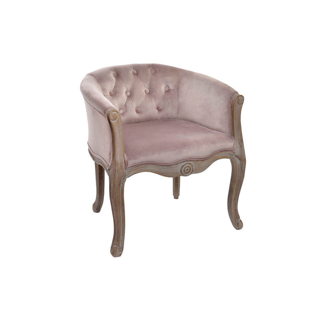 Fauteuil DKD Home Decor 62 x 58 x 69 cm Bois d'hévéa Rose clair